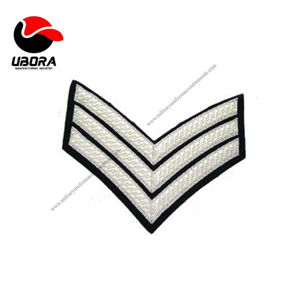 Chevron Silver on Black supplier custom made military clothing accessories, ceremonial dress 